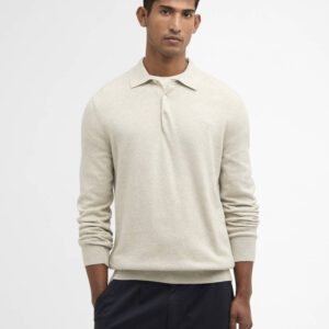 Barbour Pima Cotton Knitted Polo Shirt Neutral