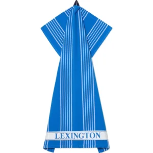 Lexington Striped Org Cot Terry Kitchen Towel BL/W