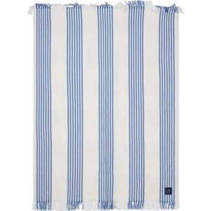 Lexington Striped Check Cotton Throw WH/BE/NY