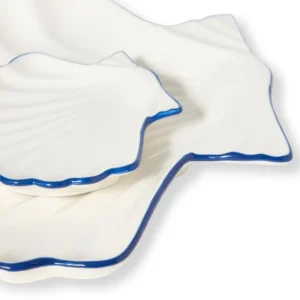 Lexington Stoneware Shell Dish White/Blue